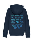 #LikeMe - Navy 'liedjes' zipped hoodie