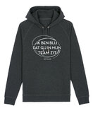 Het Eiland - Dark Heather Grey 'Ik ben blij dat je in mijn Team zit' Hoodie