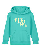 #LikeMe - Pool Blue 'Offwhite logo' Hoodie