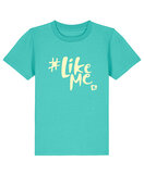 #LikeMe - Pool Blue 'Offwhite logo' T-shirt