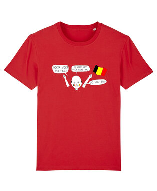 Sociaal Incapabele Michiel - Rode 'Hoera voor voetbal'  T-Shirt