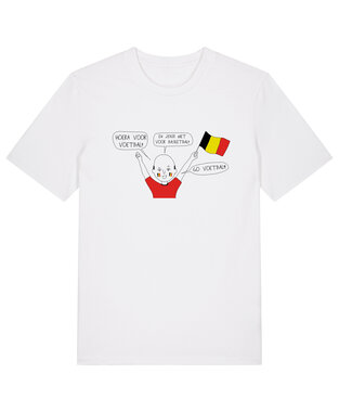 Sociaal Incapabele Michiel - Witte 'Hoera voor voetbal'  T-Shirt