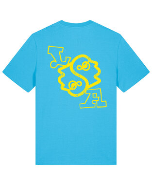 Lander & Adriaan - Blue 'Yellow logo' T-Shirt