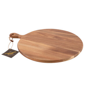 Ronde serveerplank met handvat uit acaciahout met koord 40x1.8CM