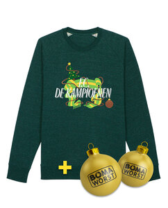 F.C. De Kampioenen - Heather Snow Glazed Green &#x0022;Logo&#x0022; Kerst Sweater