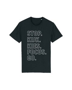 Hoodie - Zwarte "stop.kijk.kies.focus.go." Kinder T-shirt