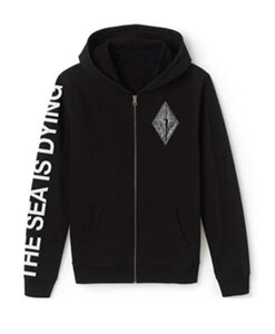 Stake - Black 'The sea is dying' Zipped Hoodie